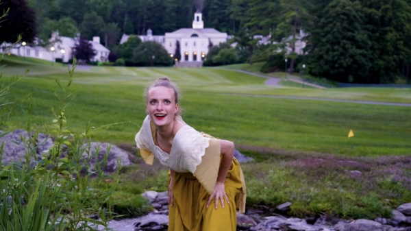 Eva Alperovich (‘24) poses for a photo shoot after her performance of “The Marriage” at her old theater camp in Massachusetts. Photo used with permission from Eva Alperovich. 

